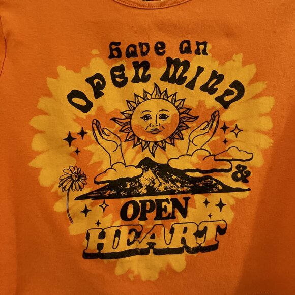 H&M Cropped Orange Graphic T-shirt US Size M - Picture 3 of 4